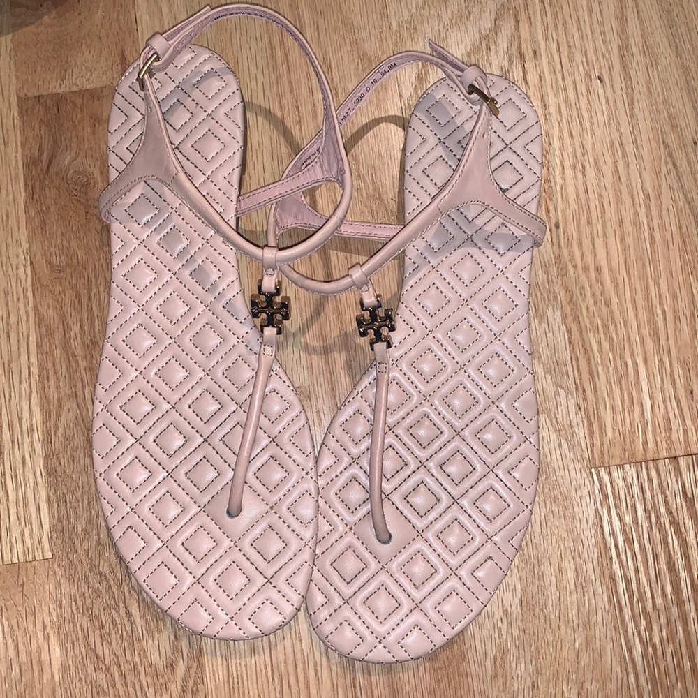 Tory Burch pink Marion quilted sandal 8